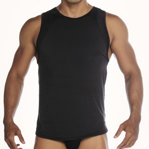 GIGO STRETCH BLACK TANK TOP - Picture 1 of 5